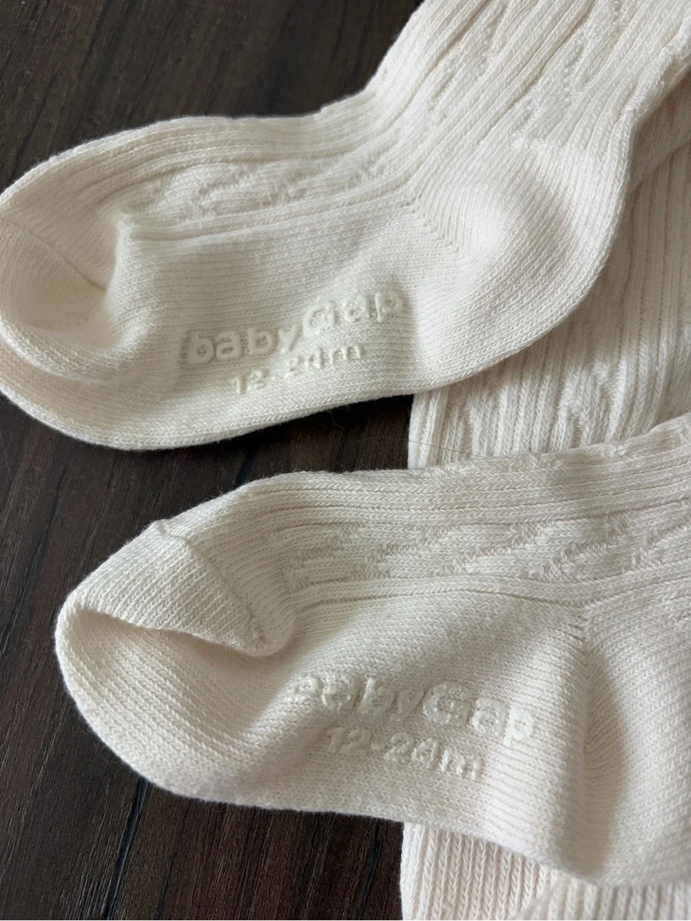 GAP Cream Baby Tights with Brown Bear Face